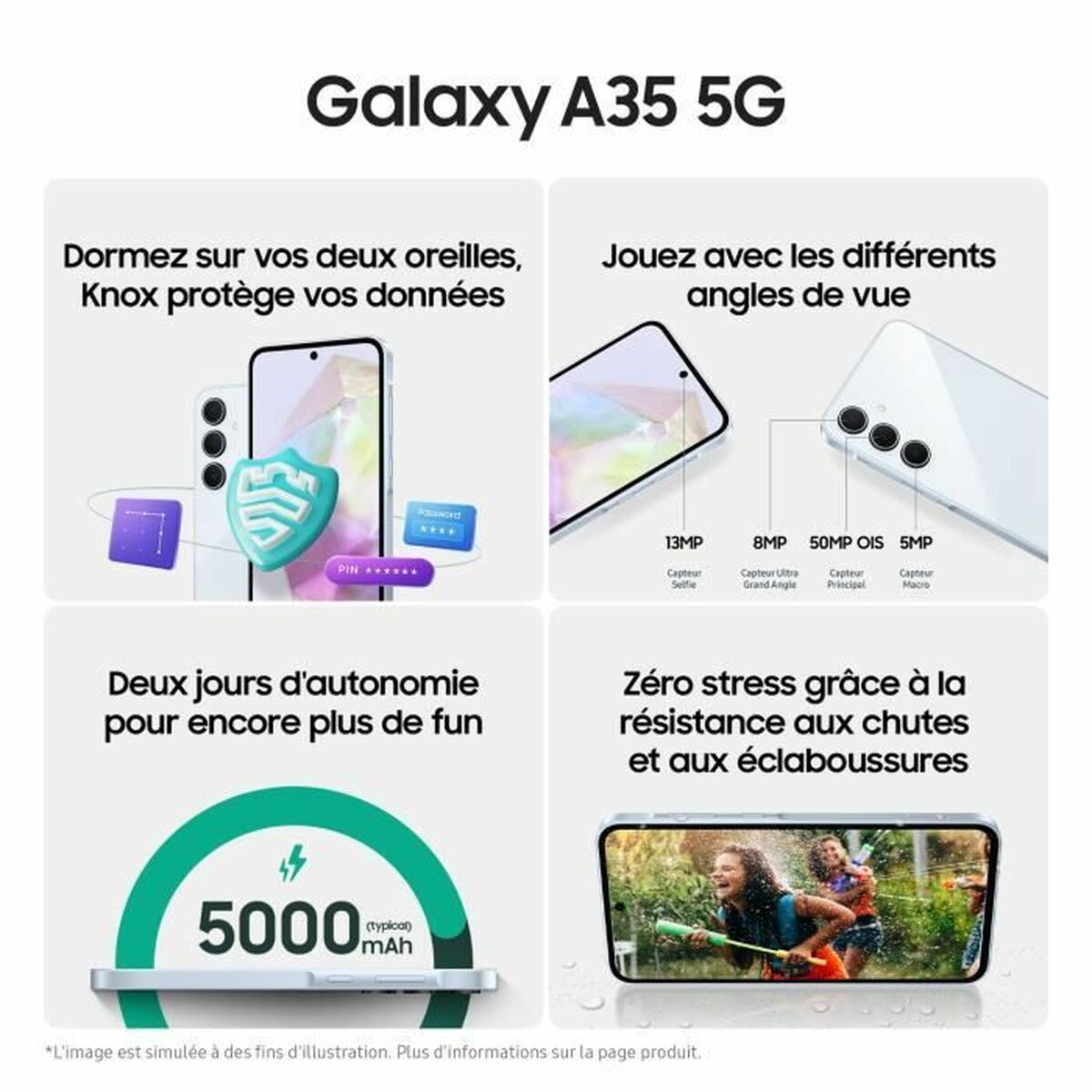 Смартфони Samsung 6 GB RAM 128 GB Син Черен